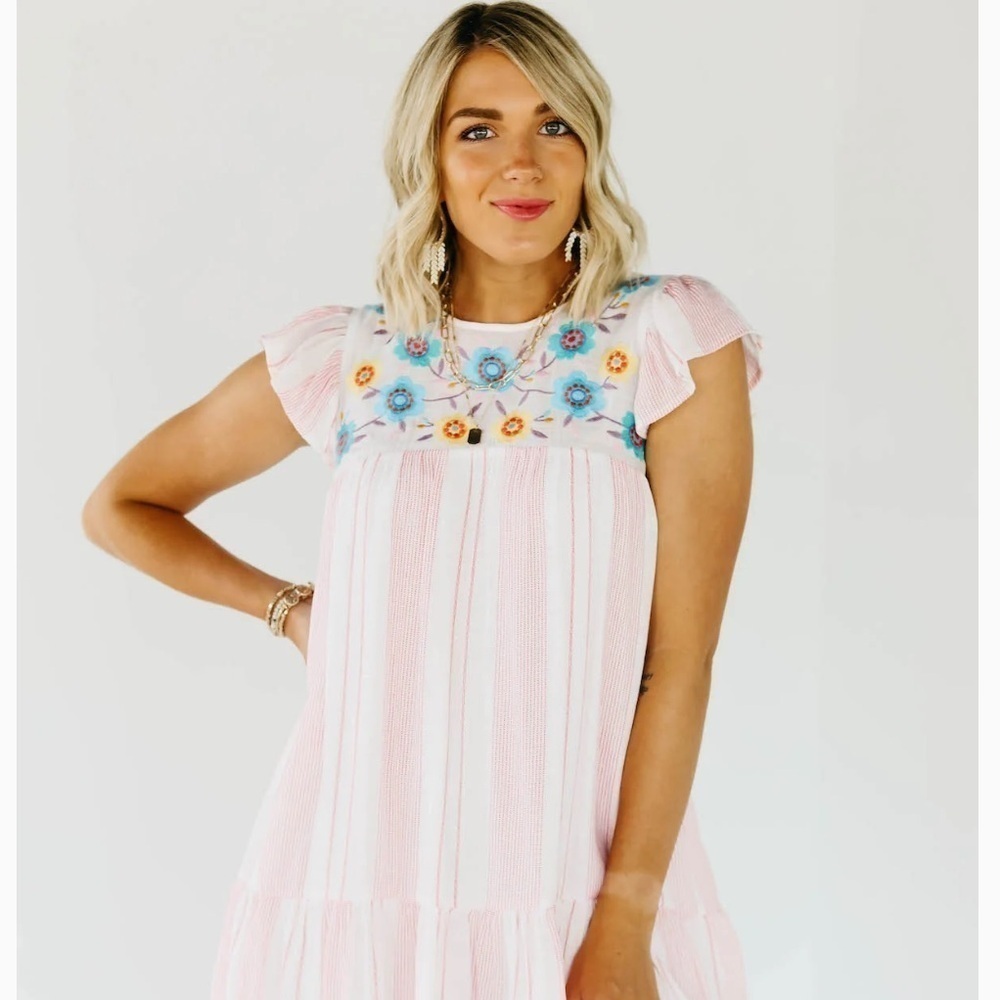DUNCAN EMBROIDERED MINI DRESS Size 1XL - Picture 5 of 8